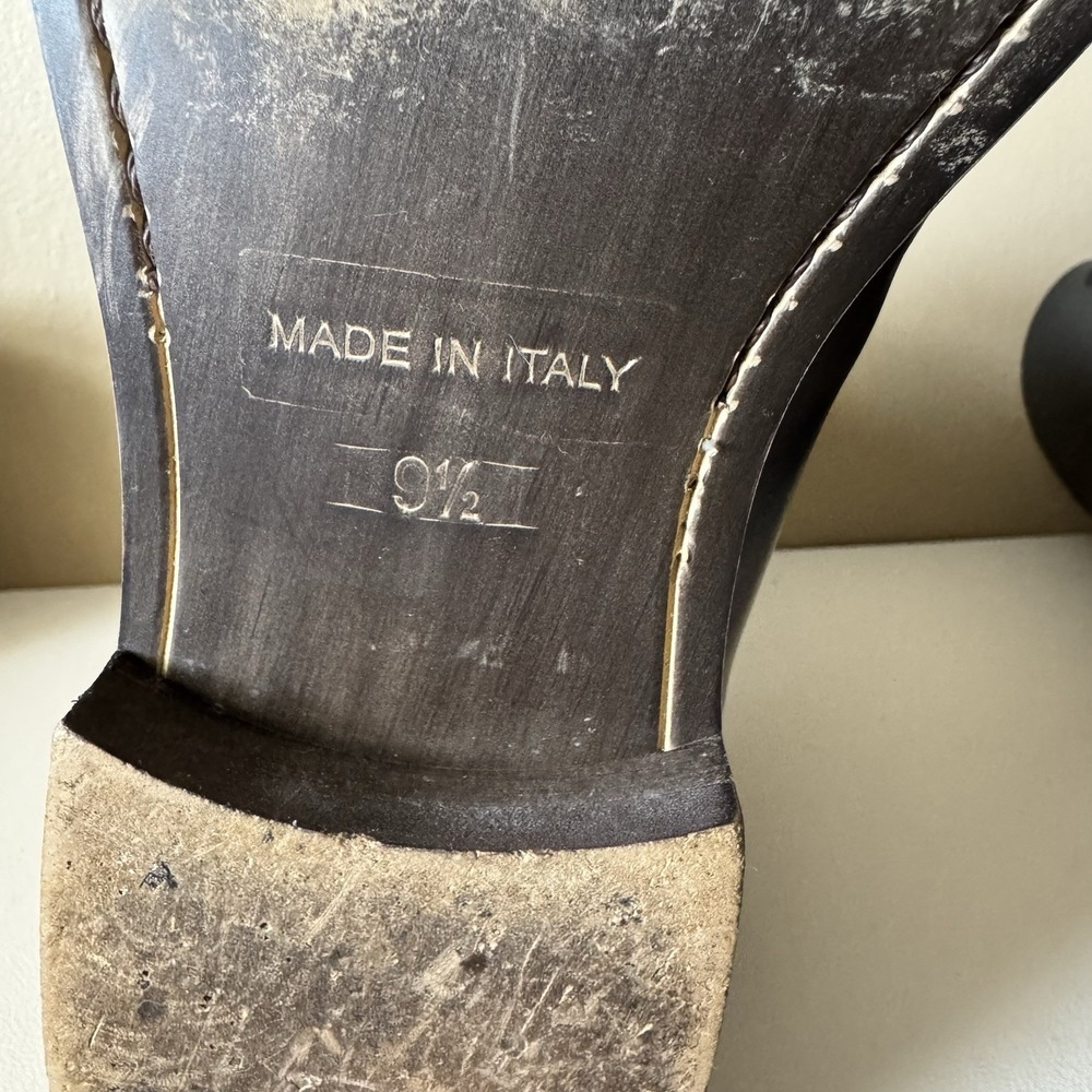 7 For All Mankind Men's Brown Leather‎ Boots Sz 9.5 Made In Italy Quiet Luxury - Picture 5 of 10